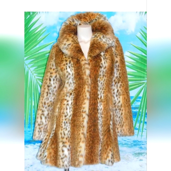 Rare Inc Concepts Faux Leopard Fur Coat Small/Medium - Picture 2 of 6